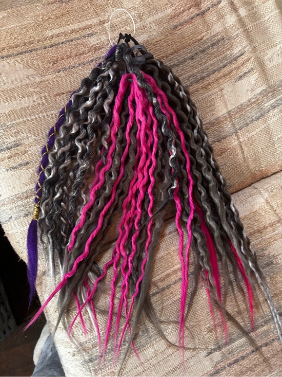Other - Fuchsia and Charcoal Synthetic Twists